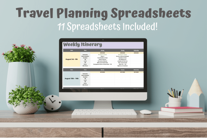 Travel Planning Spreadsheets
