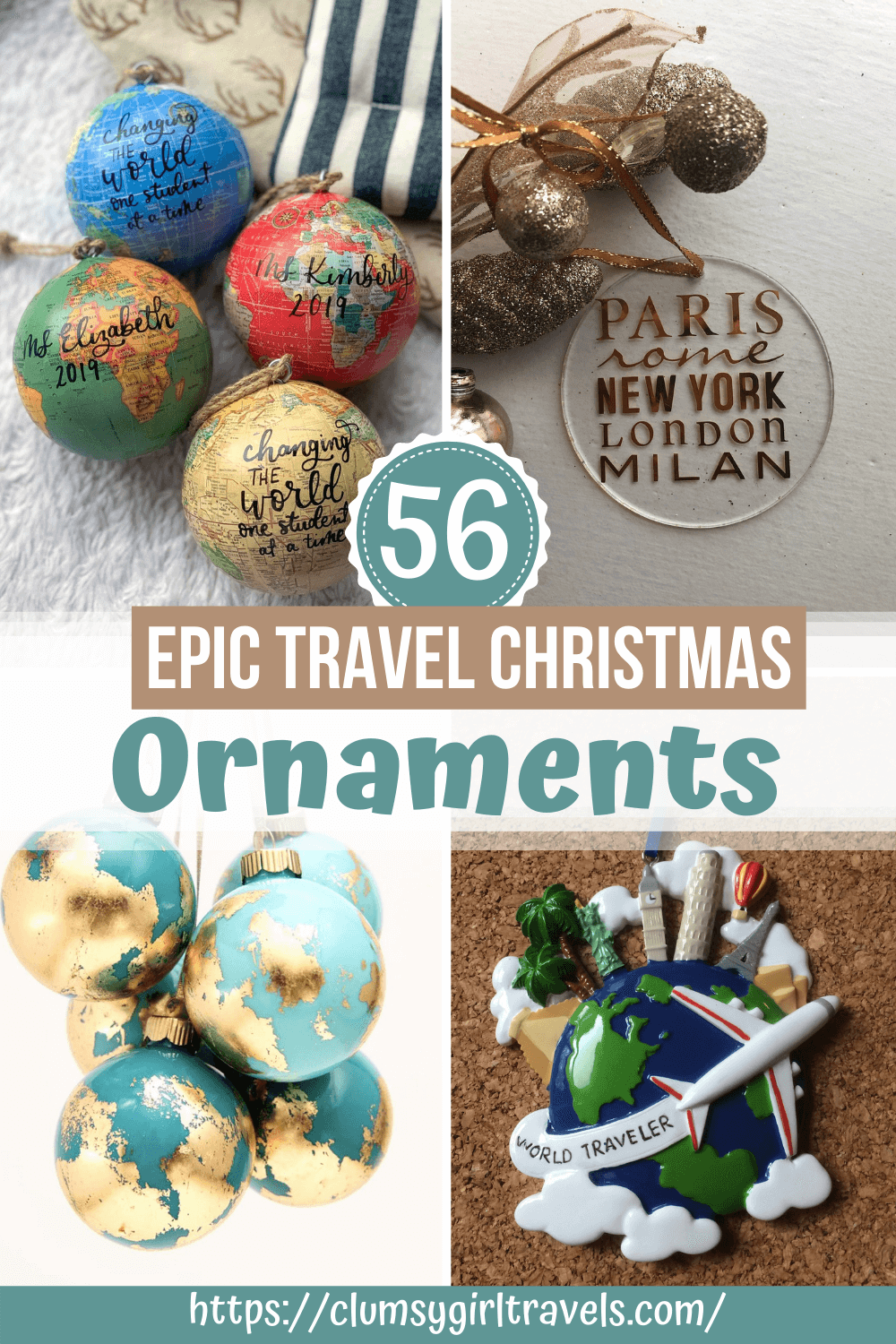 If you love travel and are looking to spice up your tree for the holidays these travel Christmas ornaments will do the trick!