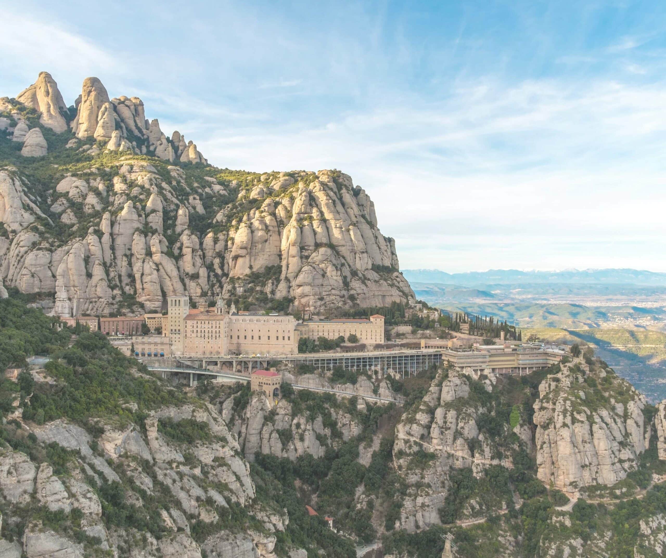 a beautiful view of montserrat monastery