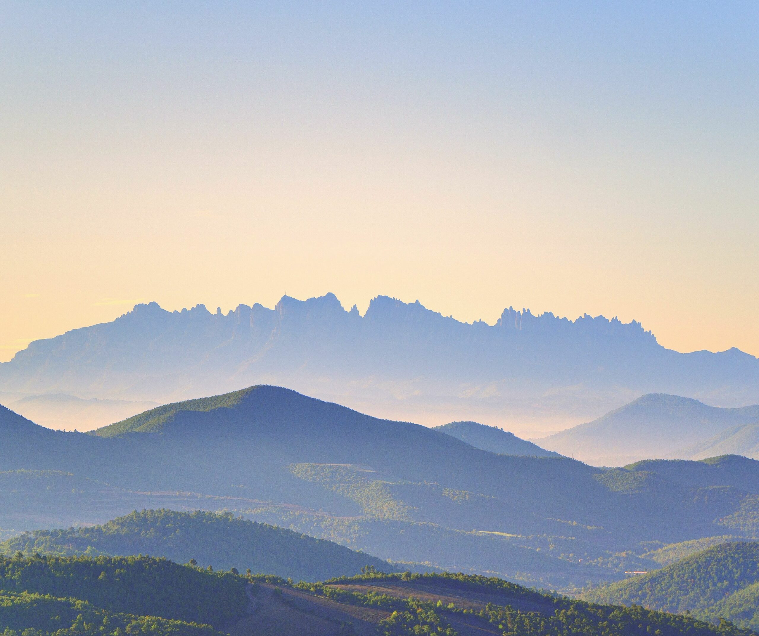 Montserrat view at sunset