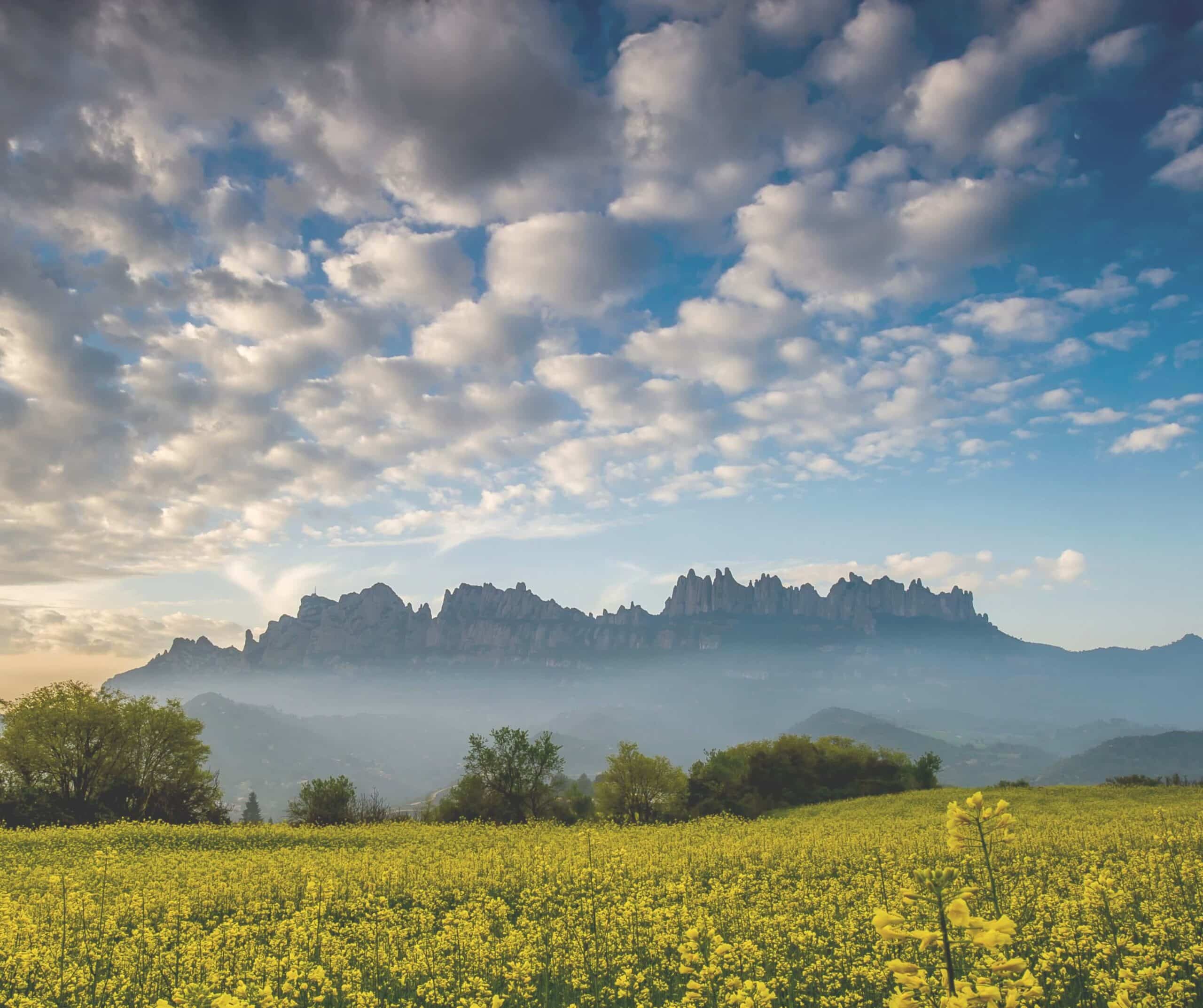 view of Montserrat from the distance