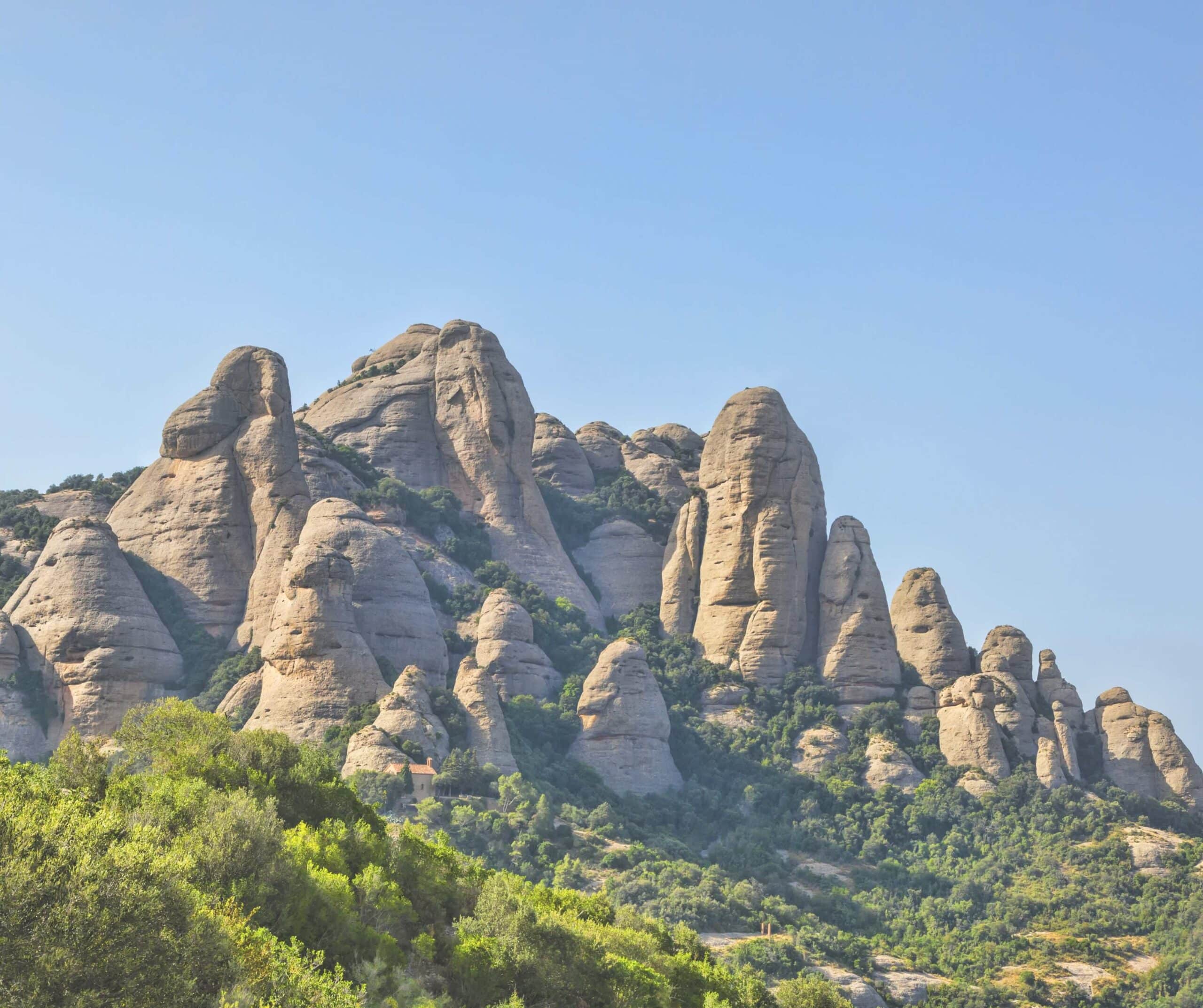 a view of the montserrat mountains