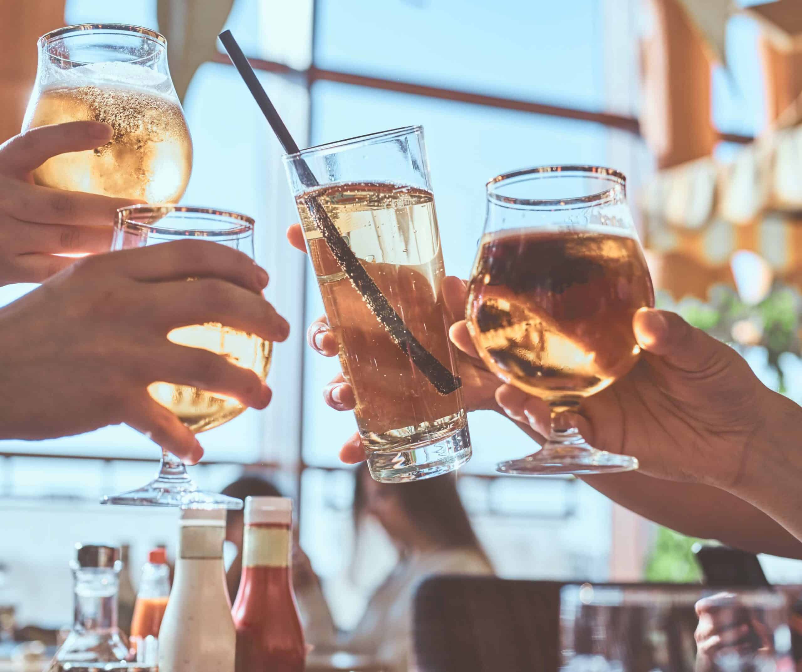 a group of friends cheersing
