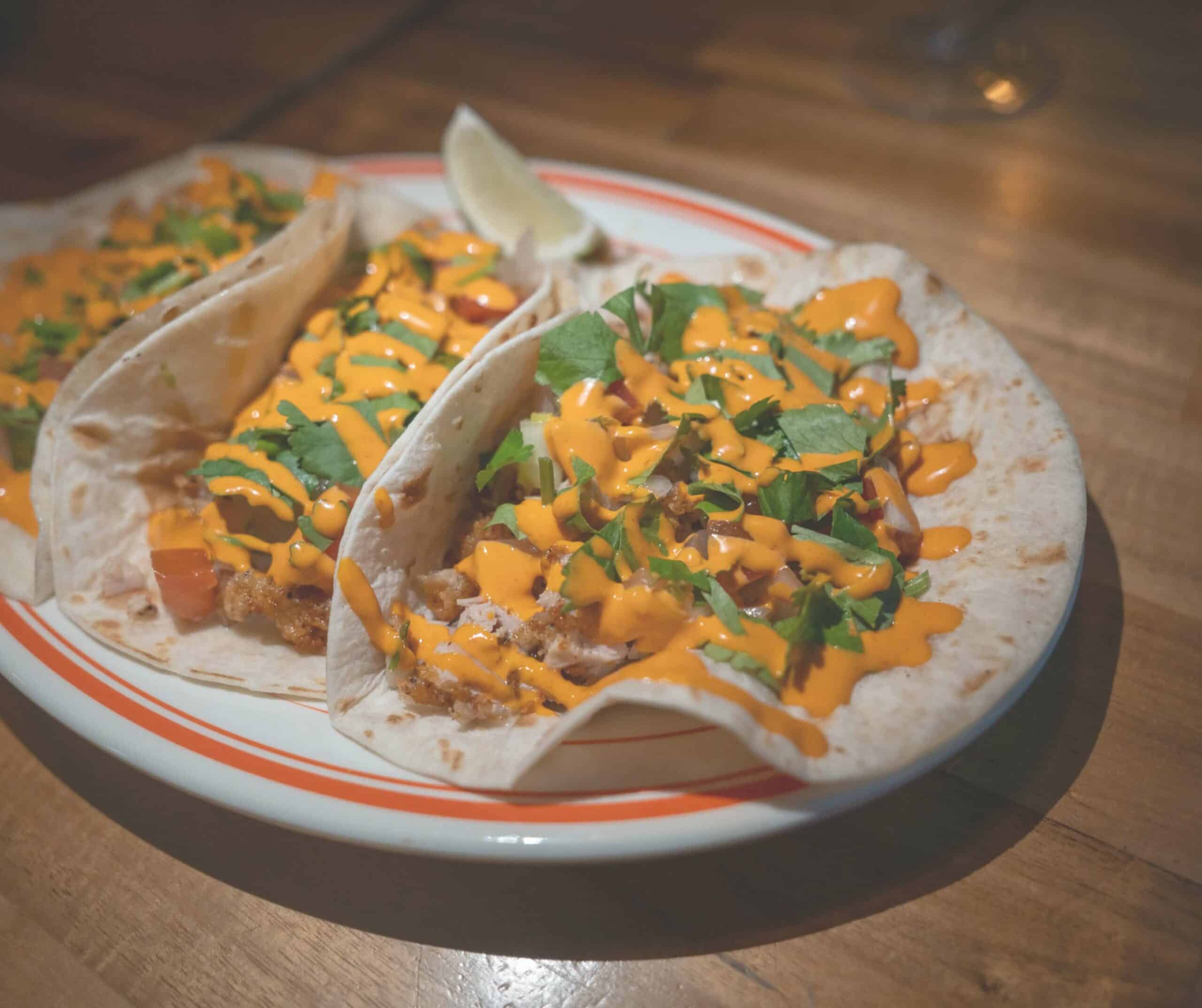 The fried chicken tacos at Southside Parlor, Seoul