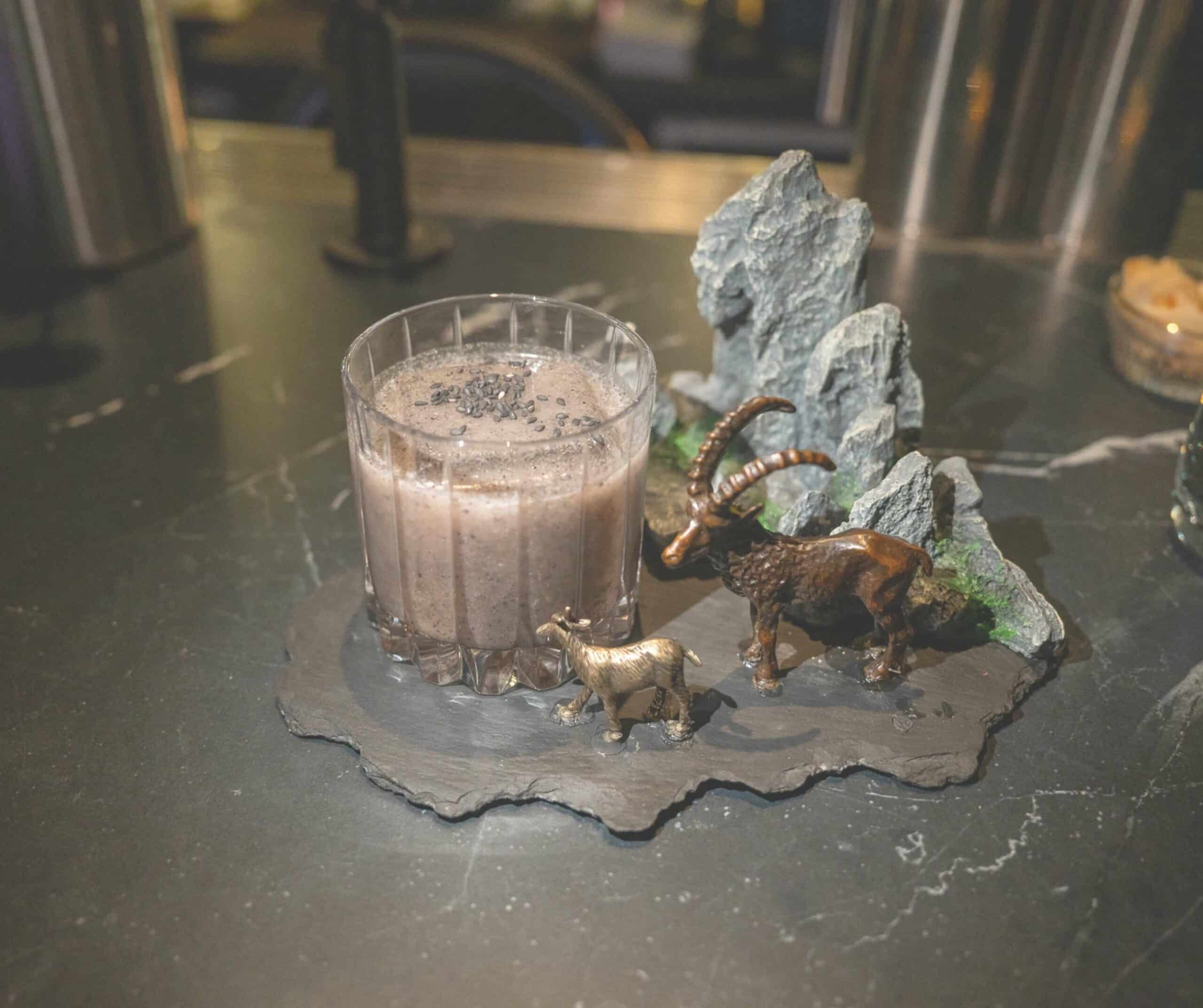 A zodiac sign cocktail with its themed prop at Zodiac bar, Seoul