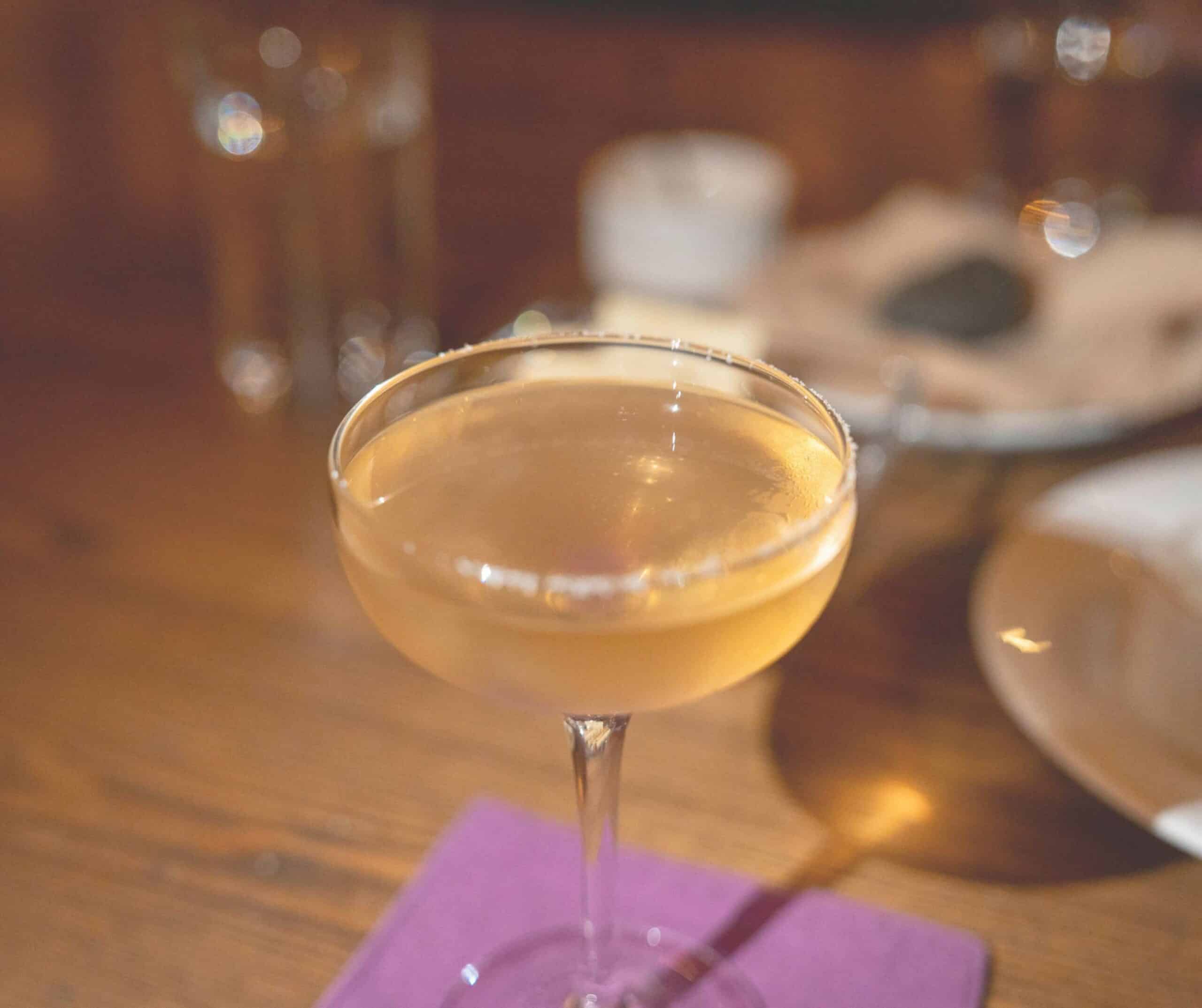 A cocktail at D.Still, a speakeasy-style bar in Hongdae, Seoul