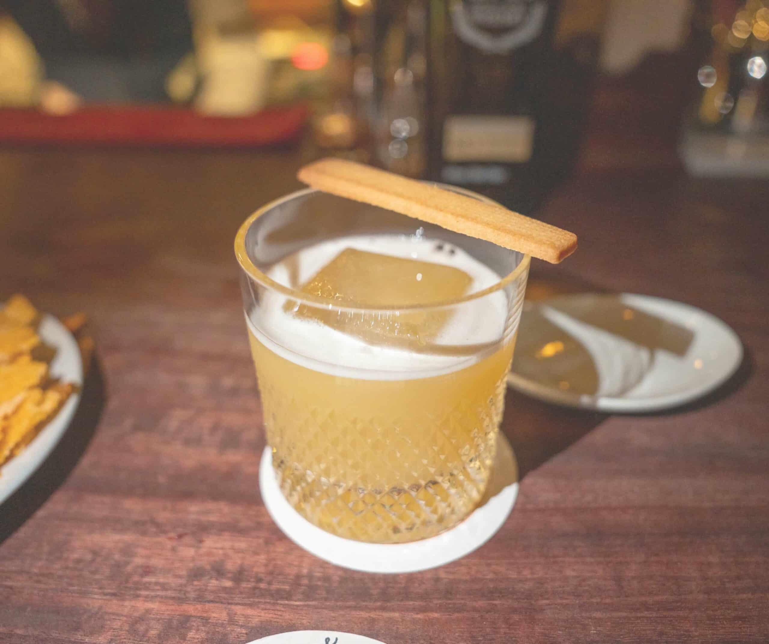 The coaster cocktail menu at Bar Sookhee, with drinks named after fruits