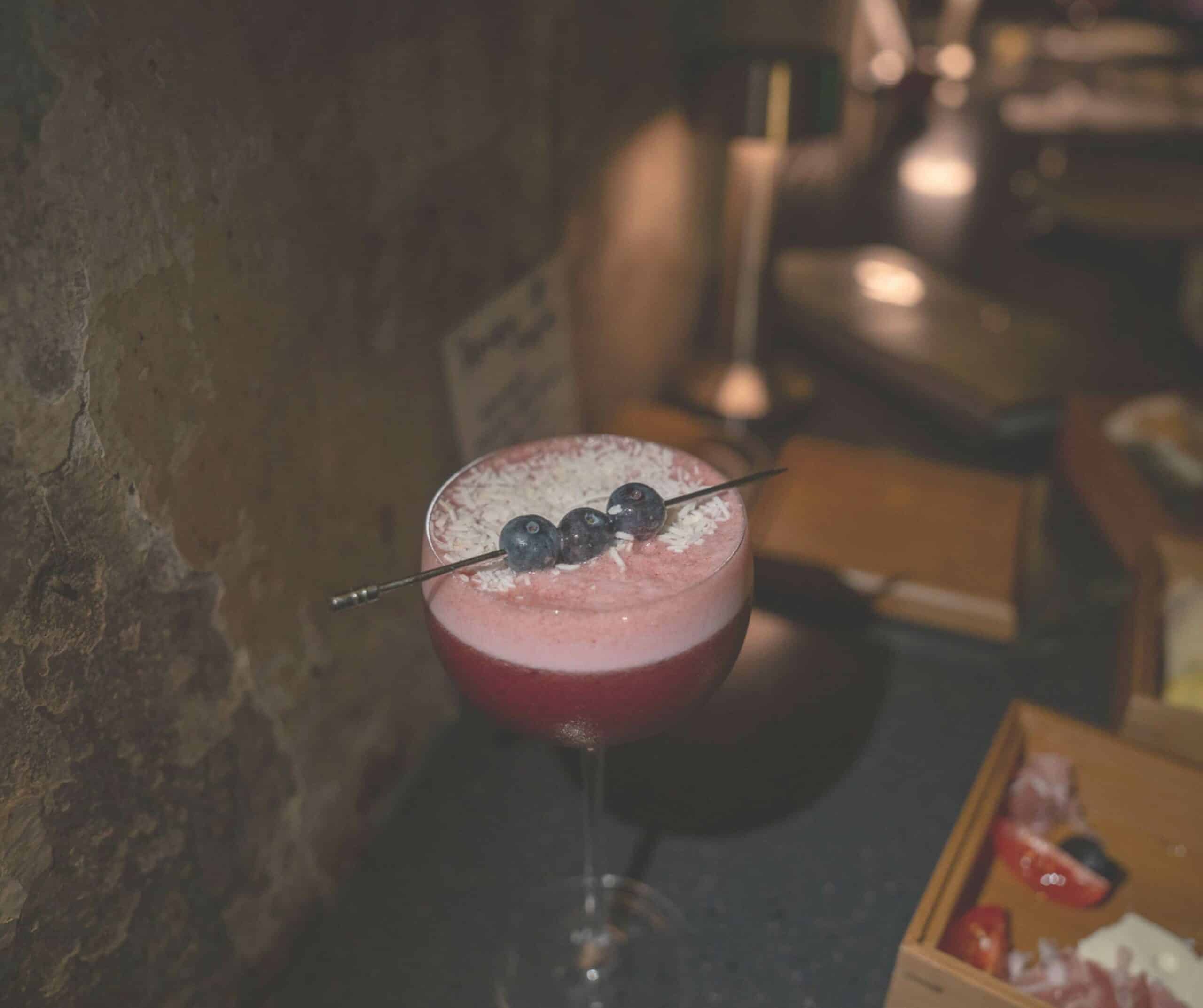 The Very Blue blueberry cocktail at Jean Frigo, Seoul