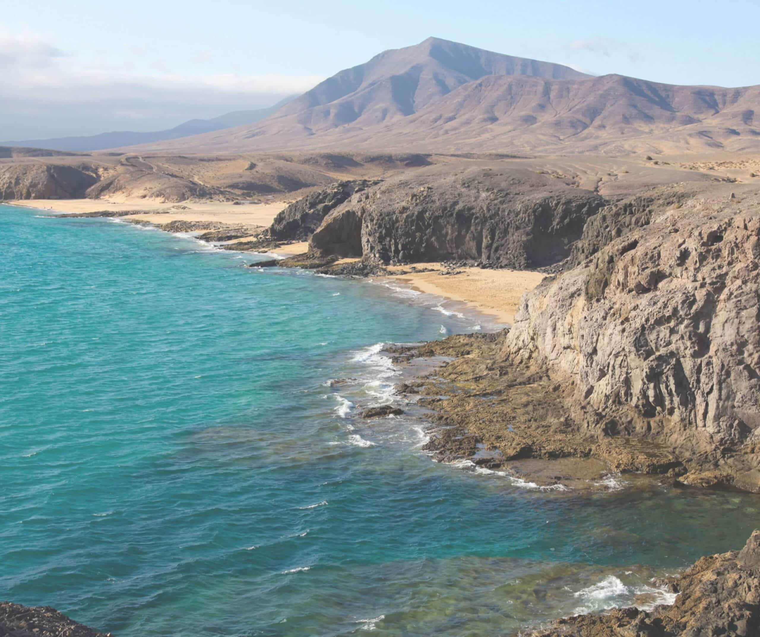 Golden coves and turquoise water at the Papagayo beaches near Playa Blanca, Lanzarote
